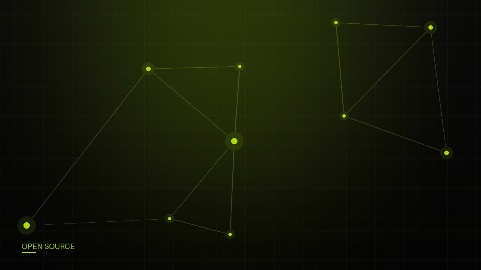 Open-source collaboration represented by connected nodes